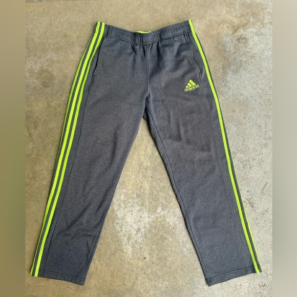 Grey and neon green men’s  wide leg sweatpants - Picture 1 of 4